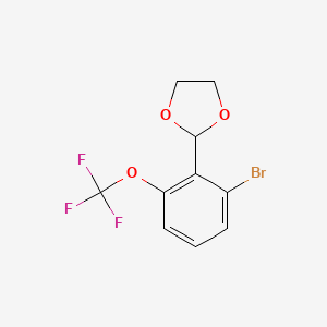 molecular formula C10H8BrF3O3 B6296356 2-(2-Bromo-6-trifluoromethoxyphenyl)-1,3-dioxolane CAS No. 2221812-20-8