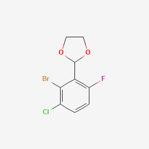 molecular formula C9H7BrClFO2 B6296361 2-(2-Bromo-3-chloro-6-fluorophenyl)-1,3-dioxolane CAS No. 2221812-07-1