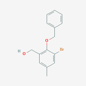 molecular formula C15H15BrO2 B6296366 (2-Benzyloxy-3-bromo-5-methyl-phenyl)-methanol CAS No. 2179038-44-7