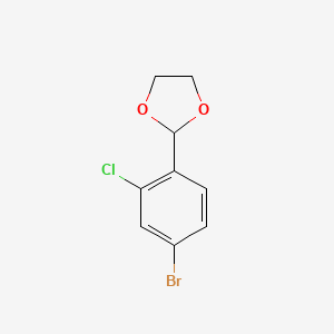 molecular formula C9H8BrClO2 B6296369 2-(4-Bromo-2-chlorophenyl)-1,3-dioxolane CAS No. 2221812-22-0
