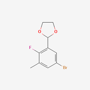 molecular formula C10H10BrFO2 B6296377 2-(5-Bromo-2-fluoro-3-methylphenyl)-1,3-dioxolane CAS No. 2221812-06-0