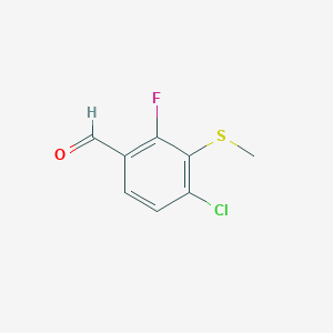 molecular formula C8H6ClFOS B6296459 4-Chloro-2-fluoro-3-(methylthio)benzaldehyde CAS No. 2145093-97-4
