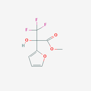 molecular formula C8H7F3O4 B6296538 Methyl 3,3,3-trifluoro-2-(2-furyl)-2-hydroxypropanoate, 97% CAS No. 126956-19-2