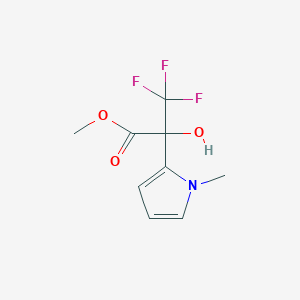 molecular formula C9H10F3NO3 B6296544 Methyl 3,3,3-trifluoro-2-hydroxy-2-(1-methyl-1H-pyrrol-2-yl)propanoate, 97% CAS No. 126956-18-1