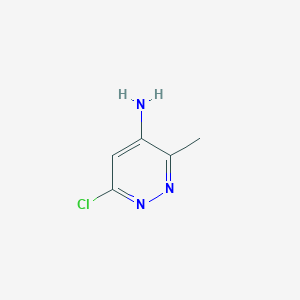 molecular formula C5H6ClN3 B6296609 6-Chloro-3-methylpyridazin-4-amine, 95% CAS No. 1195683-49-8
