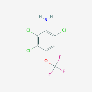 molecular formula C7H3Cl3F3NO B6296696 2,3,6-Trichloro-4-(trifluoromethoxy)aniline, 98% CAS No. 119193-87-2