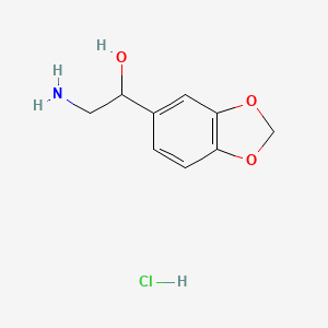 molecular formula C9H12ClNO3 B6296713 盐酸2-氨基-1-苯并[1,3]二氧杂环-5-基乙醇 CAS No. 40288-57-1