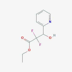molecular formula C10H11F2NO3 B6296776 Ethyl 2,2-difluoro-3-hydroxy-3-(pyridine-2-yl)propanoate, 97% CAS No. 118460-41-6