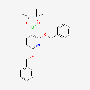 molecular formula C25H28BNO4 B6296850 2,6-Bis(benzyloxy)-3-(4,4,5,5-tetramethyl-1,3,2-dioxaborolan-2-yl)pyridine CAS No. 2152673-80-6