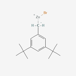 molecular formula C15H23BrZn B6296925 3,5-Di-t-butylbenzylzinc bromide, 0.50 M in THF CAS No. 1251848-86-8