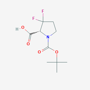 molecular formula C10H15F2NO4 B6296933 (2R)-1-[(t-Butoxy)carbonyl]-3,3-difluoropyrrolidine-2-carboxylic acid CAS No. 2165961-82-8