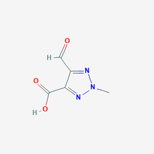 molecular formula C5H5N3O3 B6296951 5-Formyl-2-methyl-2H-1,2,3-triazole-4-carboxylic acid, 95% CAS No. 2167368-35-4