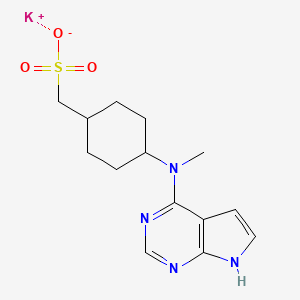 molecular formula C14H19KN4O3S B6296981 Potassium (trans-4-(methyl(7H-pyrrolo[2,3-d]pyrimidin-4-yl)amino)cyclohexyl)methanesulfonate CAS No. 2124221-14-1