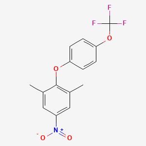 molecular formula C15H12F3NO4 B6297057 5-Nitro-2-[4-(trifluoromethoxy)phenoxy]-m-xylene CAS No. 112704-23-1