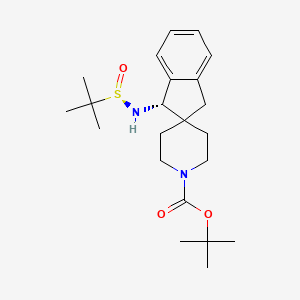 molecular formula C22H34N2O3S B6297157 叔丁基(1S)-1-[[(R)-叔丁基磺酰基]氨基]螺[茚满-2,4-哌啶]-1-羧酸酯，95% CAS No. 2245085-40-7