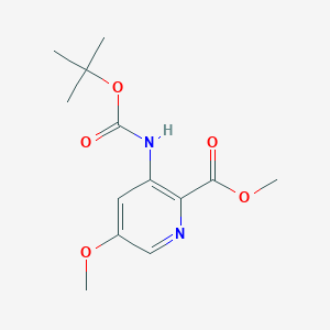 molecular formula C13H18N2O5 B6297182 Methyl 3-(tert-butoxycarbonylamino)-5-methoxy-pyridine-2-carboxylate CAS No. 1211592-51-6