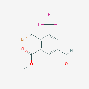 molecular formula C11H8BrF3O3 B6297204 2-(溴甲基)-5-甲酰基-3-(三氟甲基)苯甲酸甲酯 CAS No. 2368845-05-8