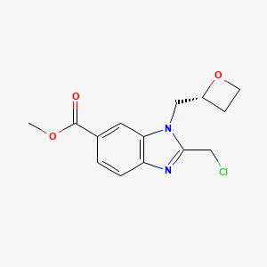 molecular formula C14H15ClN2O3 B6297218 Methyl 2-(chloromethyl)-3-[[(2R)-oxetan-2-yl]methyl]benzimidazole-5-carboxylate CAS No. 2436737-09-4