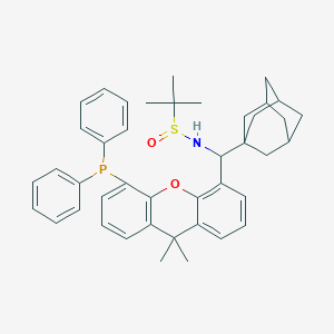 molecular formula C42H48NO2PS B6297238 [S(R)]-N-((1R)-(adamantan-1-yl)(5-(diphenylphosphanyl)-9,9-dimethyl-9H- xanthen-4-yl)methyl)-2-methyl-2-propanesulfinamide, 95% CAS No. 2162939-91-3