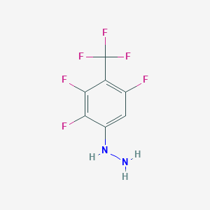molecular formula C7H4F6N2 B6297295 2,3,5-Trifluoro-4-(trifluoromethyl)phenylhydrazine, 98% CAS No. 110499-69-9