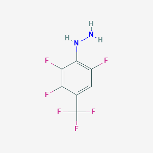 molecular formula C7H4F6N2 B6297296 2,3,6-Trifluoro-4-(trifluoromethyl)phenylhydrazine, 98% CAS No. 110499-68-8