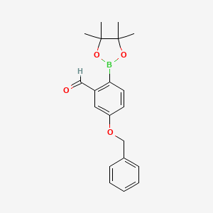molecular formula C20H23BO4 B6297342 4-Benzyloxy-2-formylphenylboronic acid pinacol ester CAS No. 2695516-89-1