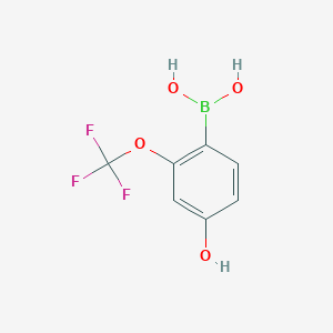 molecular formula C7H6BF3O4 B6297357 4-Hydroxy-2-(trifluoromethoxy)phenylboronic acid CAS No. 2364439-35-8
