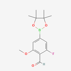 molecular formula C14H18BFO4 B6297378 5-Fluoro-4-formyl-3-methoxyphenylboronic acid pinacol ester CAS No. 2555544-30-2