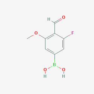 molecular formula C8H8BFO4 B6297383 5-Fluoro-4-formyl-3-methoxyphenylboronic acid CAS No. 2633633-50-6