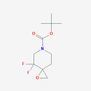 molecular formula C11H17F2NO3 B6297462 t-Butyl 4,4-difluoro-1-oxa-6-azaspiro[2.5]octane-6-carboxylate CAS No. 2137836-39-4