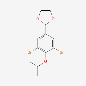 molecular formula C12H14Br2O3 B6297727 2-[3,,5-Dibromo-4-(propan-2-yloxy)phenyl]-1,3-dioxolane CAS No. 2221812-17-3