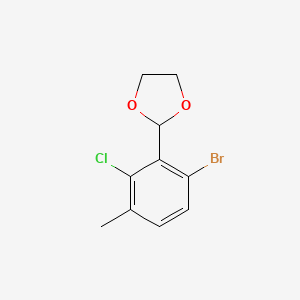 molecular formula C10H10BrClO2 B6297744 2-(6-Bromo-2-chloro-3-methylphenyl)-1,3-Dioxolane CAS No. 2221812-36-6