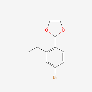 molecular formula C11H13BrO2 B6297745 2-(4-Bromo-2-ethylphenyl)-1,3-dioxolane CAS No. 2221812-15-1