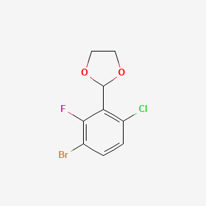 molecular formula C9H7BrClFO2 B6297761 2-(3-Bromo-6-chloro-2-fluorophenyl)-1,3-dioxolane CAS No. 2221812-00-4