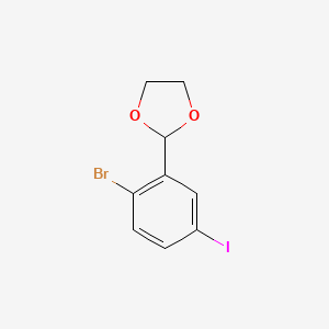 molecular formula C9H8BrIO2 B6297786 2-(2-Bromo-5-iodophenyl)-1,3-dioxolane CAS No. 2221812-24-2