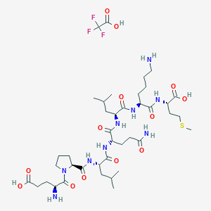 molecular formula C40H68F3N9O13S B6297789 H-Glu-Pro-Leu-Gln-Leu-Lys-Met-OH Trifluoroacetate CAS No. 683750-83-6