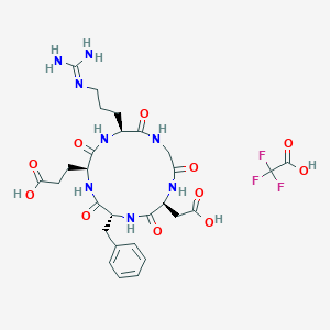 molecular formula C28H37F3N8O11 B6297806 环(-Arg-Gly-Asp-D-Phe-Glu)三氟乙酸盐 CAS No. 756500-22-8