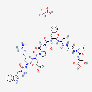 molecular formula C56H79F3N14O17S B6297817 H-Trp-Arg-Glu-Pro-Ser-Phe-Cys-Ala-Leu-Ser-OH Trifluoroacetate CAS No. 143470-36-4
