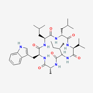 molecular formula C37H57N7O6 B6297834 Cyclo(-D-Ala-D-allo-Ile-Val-D-Leu-Leu-Trp) CAS No. 1622872-91-6