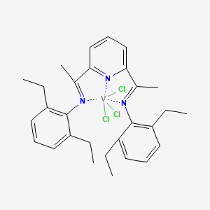 molecular formula C29H35Cl3N3V B6297976 {2,6-Bis[1-(N-2,6-diethylphenylimino)ethyl]pyridine}-vanadium(III)-trichloride CAS No. 845863-63-0