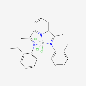 molecular formula C25H27Cl3N3V B6297982 {2,6-Bis[1-(N-2-ethylphenylimino)ethyl]pyridine}-vanadium(III)-trichloride CAS No. 462661-85-4
