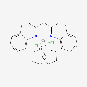 molecular formula C27H38Cl2CrN2O2 B6298047 [2,4-Bis(N-2-methylphenylimino)pentane]-bis(thf)-chromium(II)-dichloride CAS No. 1252666-41-3