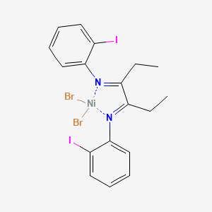 molecular formula C18H18Br2I2N2Ni B6298065 3,4-Bis[(N-2-iodophenyl)imino]hexane-nickel(II)-dibromide CAS No. 616895-44-4