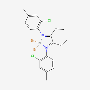 molecular formula C20H22Br2Cl2N2Ni B6298072 3,4-Bis[(N-2-chloro-4-methylphenyl)imino]hexane-nickel(II)-dibromide CAS No. 541517-30-0