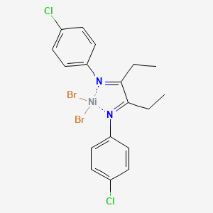 molecular formula C18H18Br2Cl2N2Ni B6298099 3,4-Bis[(N-4-chlorophenyl)imino]hexane-nickel(II)-dibromide CAS No. 616895-43-3
