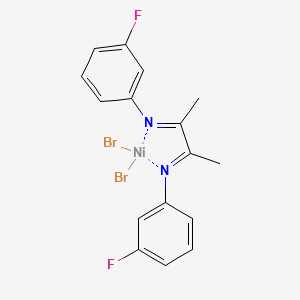 molecular formula C16H14Br2F2N2Ni B6298103 2,3-Bis[(N-3-fluorophenyl)imino]butane-nickel(II)-dibromide CAS No. 561326-99-6