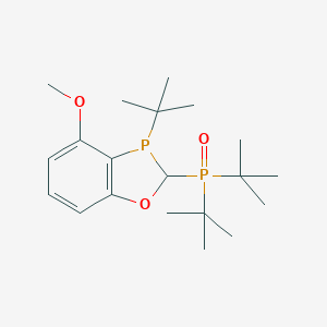 molecular formula C20H34O3P2 B6298230 racemic-Di-tert-butyl(3-(tert-butyl)-4-methoxy-2,3-dihydrobenzo[d][1,3]oxaphosphol-2-yl)phosphine oxide, 97% CAS No. 1788085-46-0