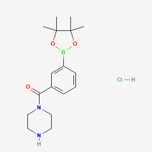 molecular formula C17H26BClN2O3 B6298236 [3-(Piperazine-1-carbonyl)phenyl] boronic acid pinacol ester hydrochloride CAS No. 2724208-44-8