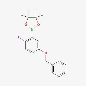 molecular formula C19H22BIO3 B6298239 2-(5-(Benzyloxy)-2-iodophenyl)-4,4,5,5-tetramethyl-1,3,2-dioxaborolane CAS No. 2724208-43-7