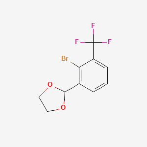 molecular formula C10H8BrF3O2 B6298279 2-[2-Bromo-3-(trifluoromethyl)phenyl]-1,3-dioxolane CAS No. 2169687-24-3